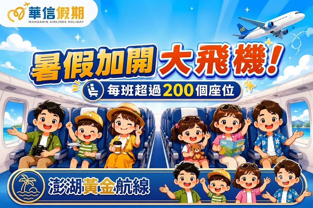 【華信假期-暑假加開澎湖大飛機】澎湖超值精選飯店｜兩天一夜自由行
